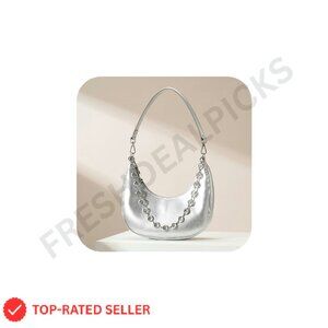 PU Leather Crescent Hobo Shoulder Bag Chic Classic Elegant Evening Wear